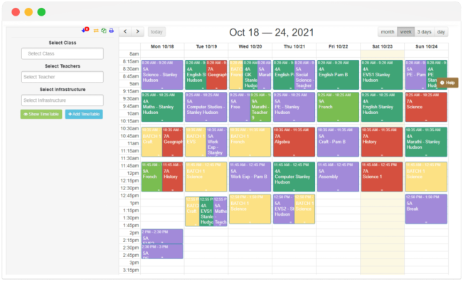 create a timetable on EduCloud